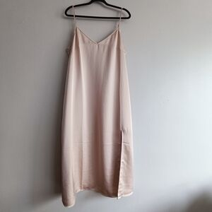 ELOQUII Satin Midi Slip Dress - Champagne Pink - Size 16